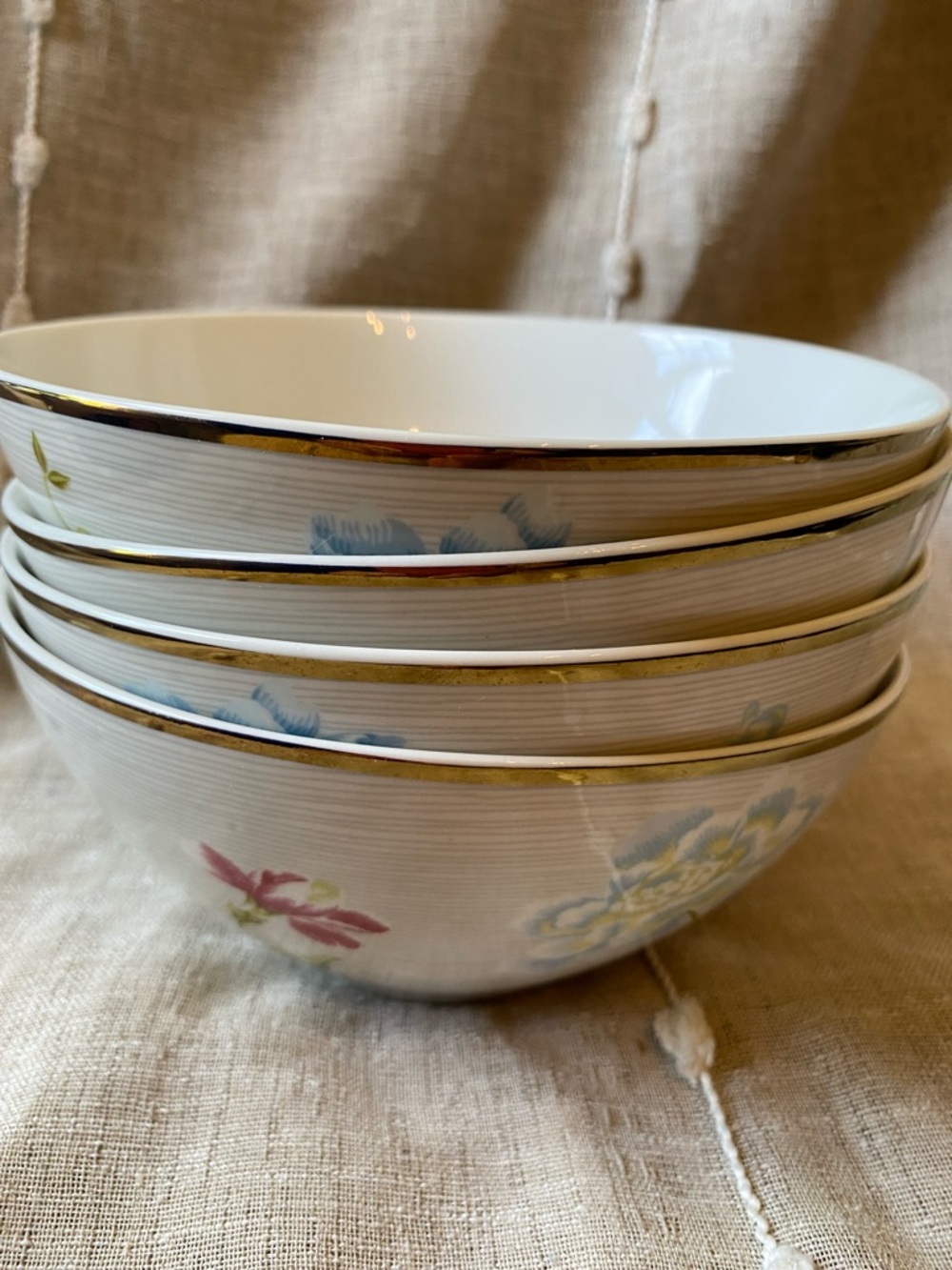 Laura Ashley White Ceramic Bowls from Heritage collection 4 pcs